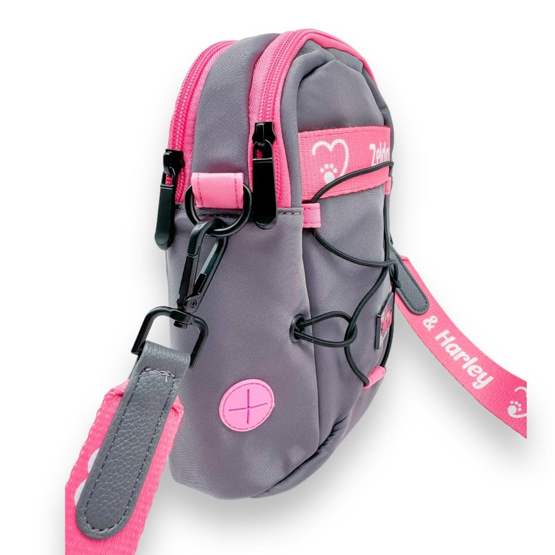 Zelda & Harley Dog Mom Bag - Grey and Pink